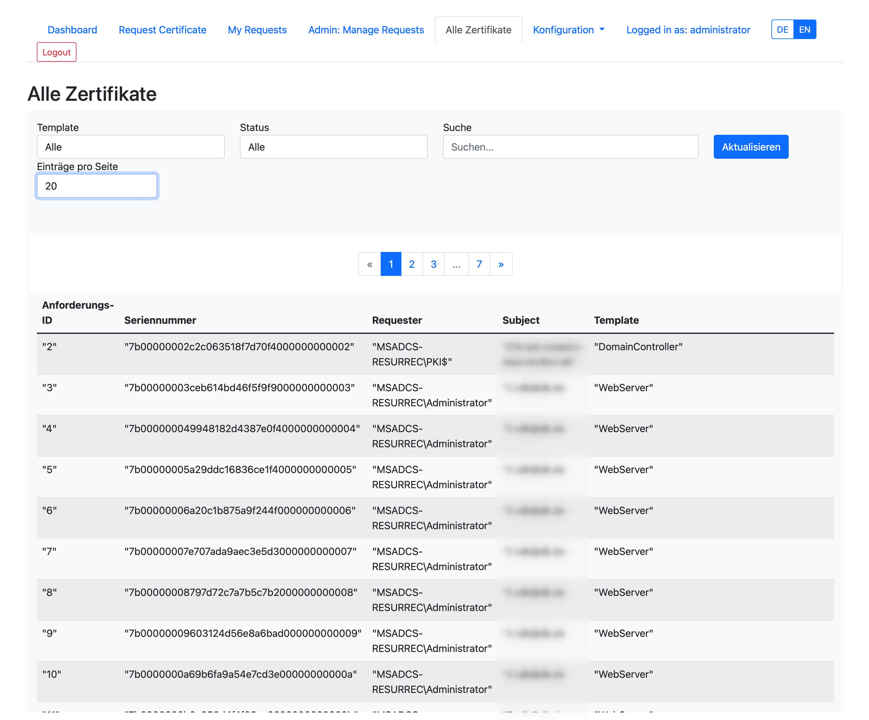 All Certs Screenshot